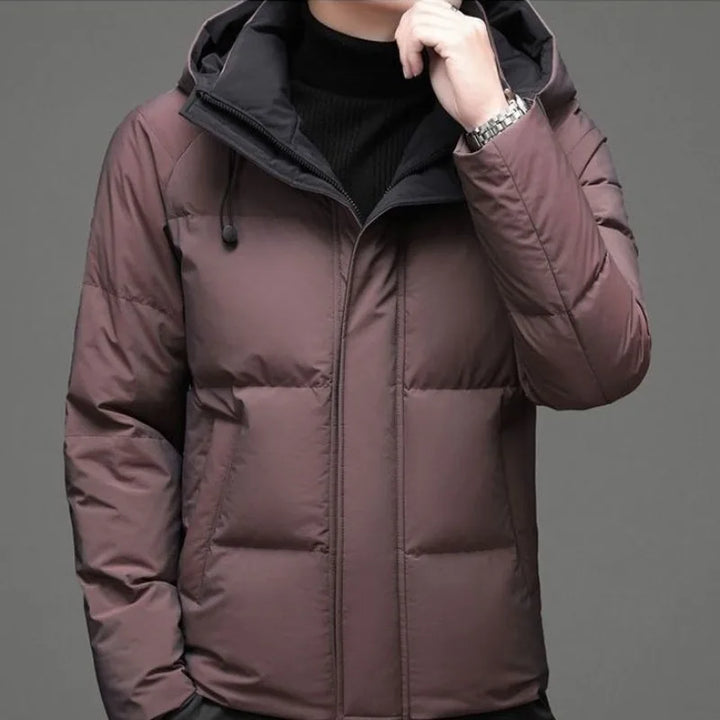 2023 New Men Down Jacket Winter Coat Short Thicken Warm Remove The Cap Parkas Loose Simple Outwear Hooded Leisure Overcoat