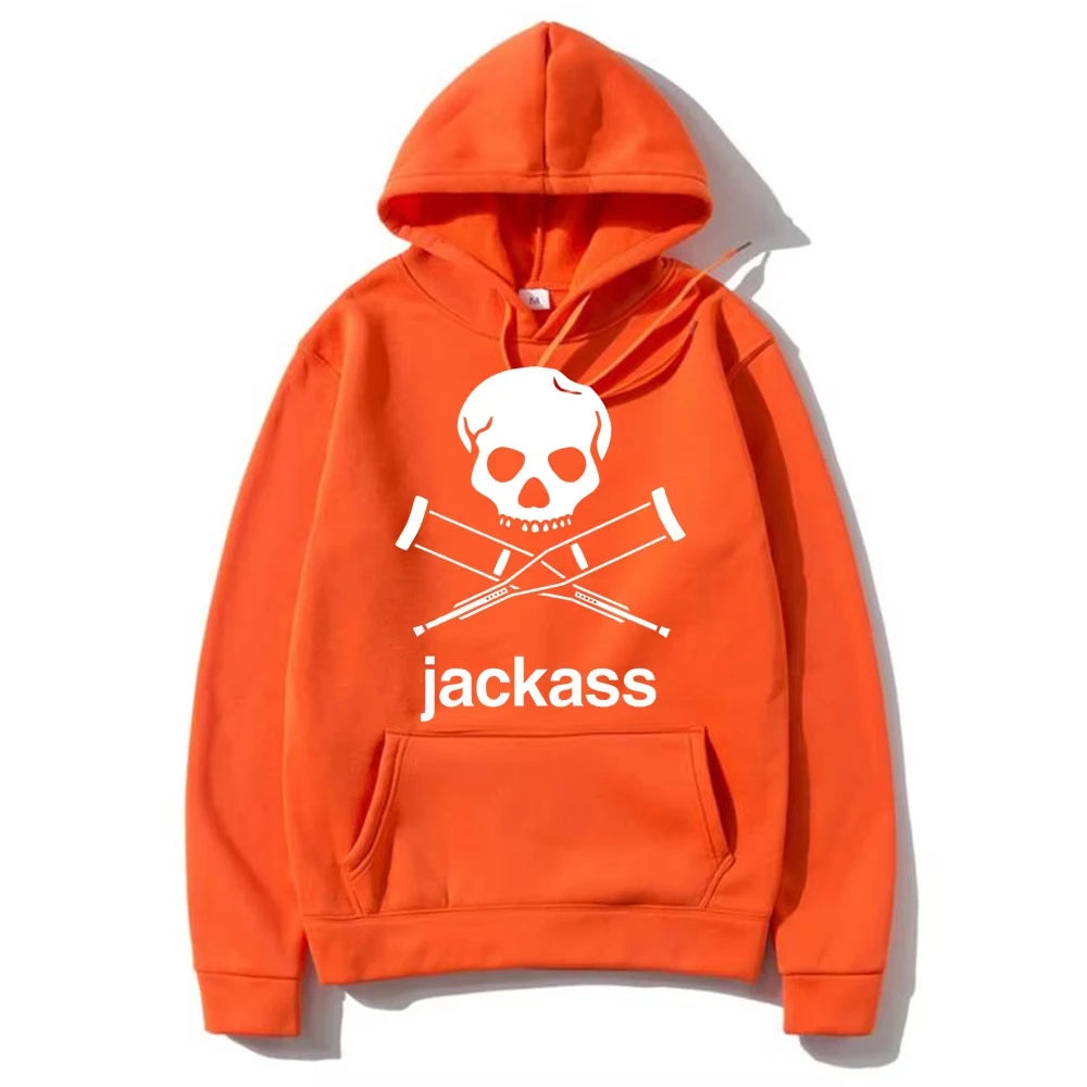 Autumn and Winter New Jackass Hoodie Men's and Women's Pattern Logo Casual Streetwear Retro Slow Running Casual Sports Shirt