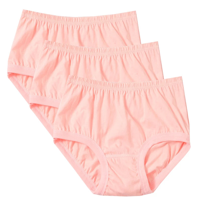 3pcs Pure Cotton Women Panties Large Size High Waist Underwear Briefs Mother Breathable Comfort Panty Plus Size Female Lingeries