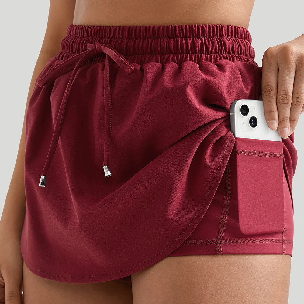 Ladies' Tennis Skirt Summer Yoga Skirt High Waist With Pockets Quick-Dry Color Suitable For Running Training Sport Skirt Girl Tahsi Fashion House