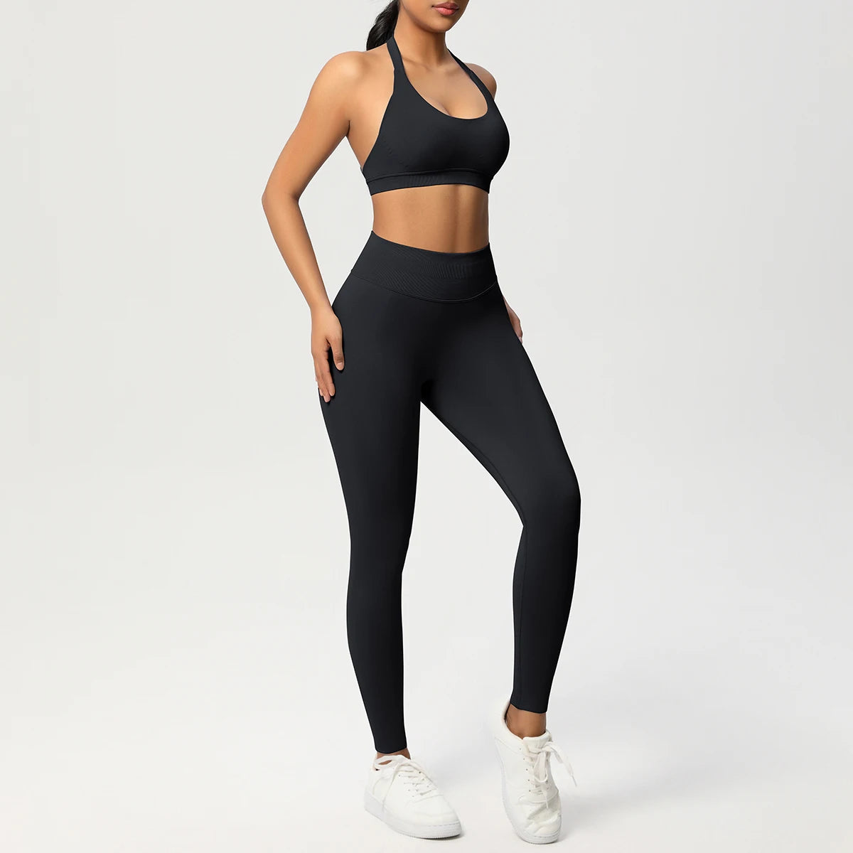 2 Piece Yoga Clothes Women's Tracksuit Athletic Wear Pilates Fitness Suit Gym Workout Push Up Clothes Sports Bra Leggings Suit - ATFH