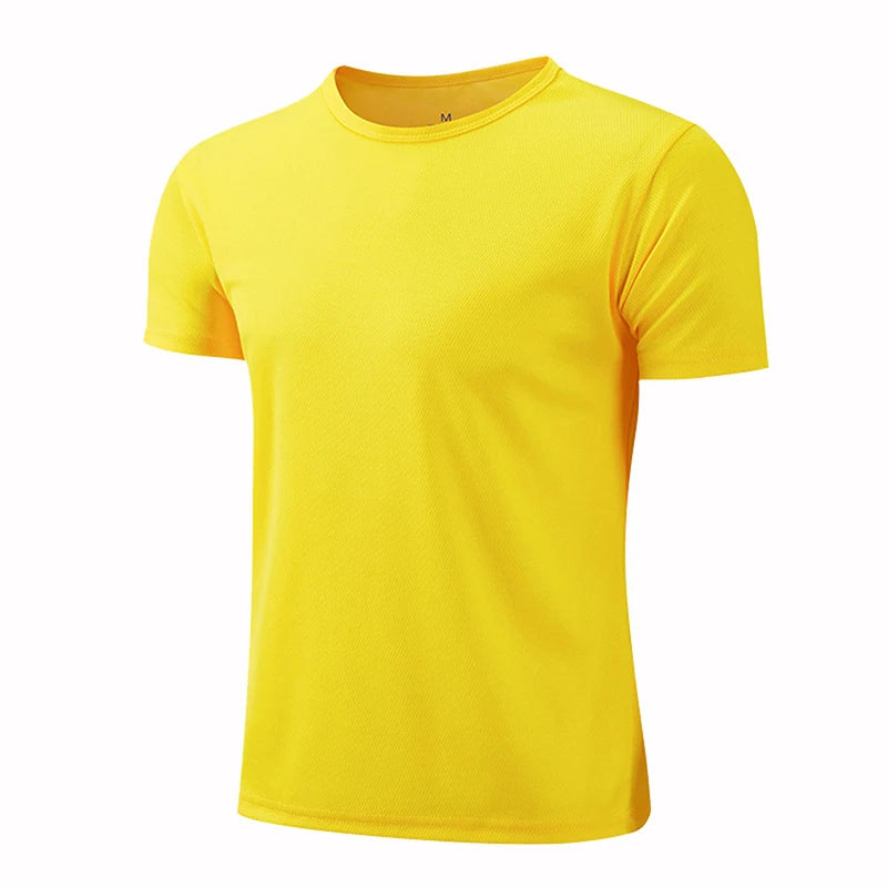 Men Women Quick Dry Short Sleeve Sport T Shirt Gym Jerseys Fitness Shirt Trainer Running T-Shirt Teenager Breathable Sportswears - ATFH
