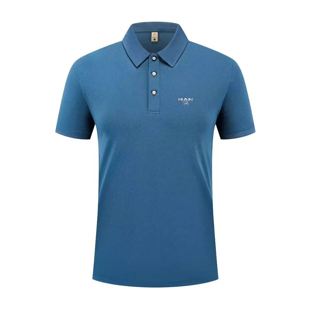 Summer casual sports fast short sleeved polo shirt solid color shirt bicycle set men's fitness set