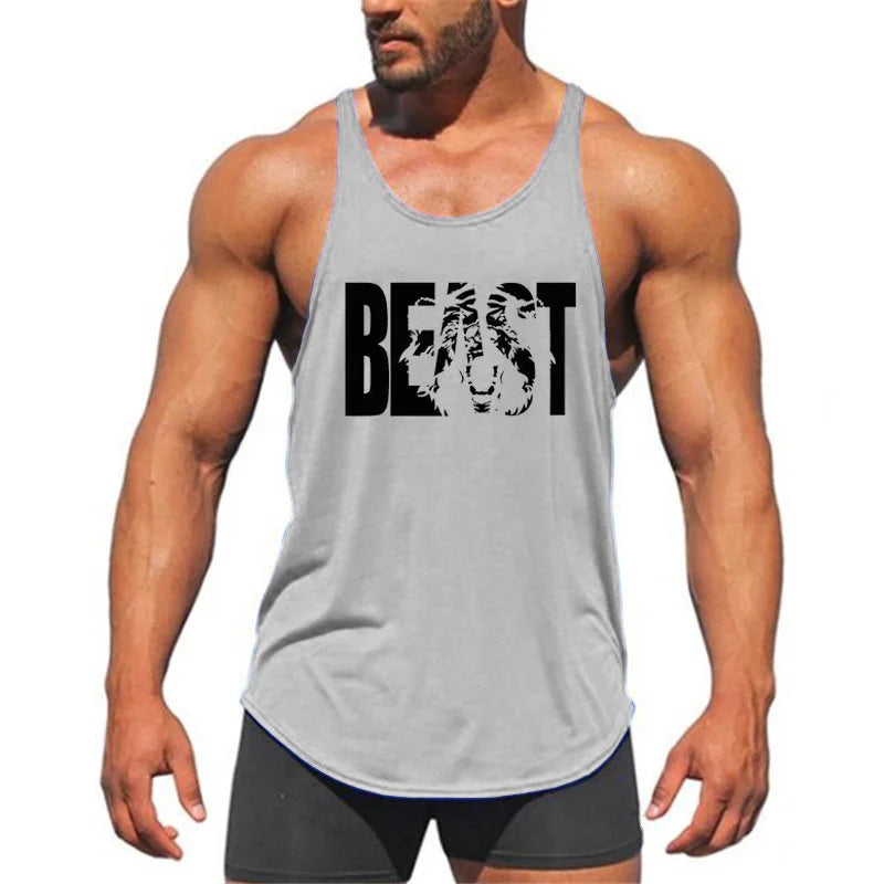 Y Back Cotton Gym Tank Tops Men Sleeveless Tanktops For Men Bodybuilding Clothing Undershirt Fitness Stringer Vest