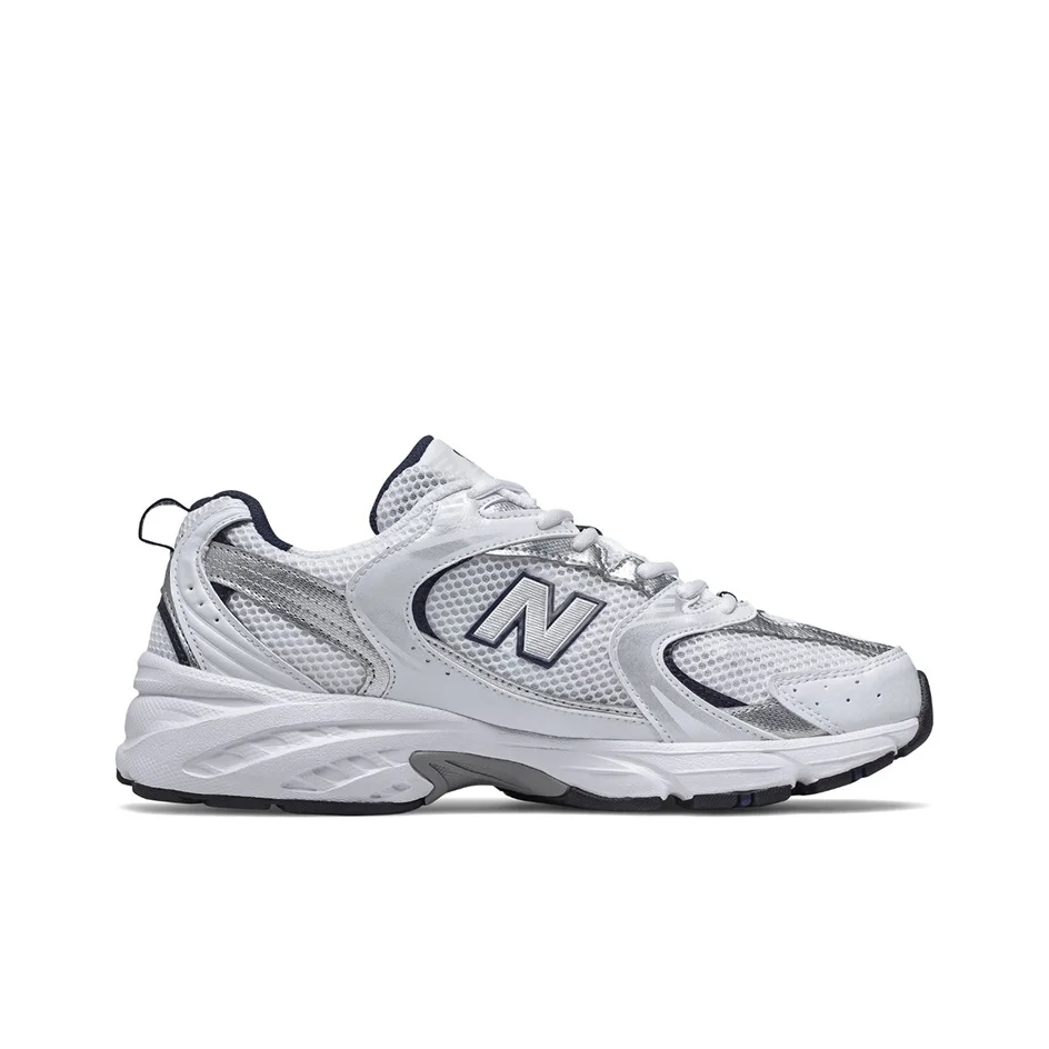 New Balance NB 530 Classic Retro Mesh Fabric Cushioned Durable Breathable Low-Top Running Shoes Unisex Silver MR530SG