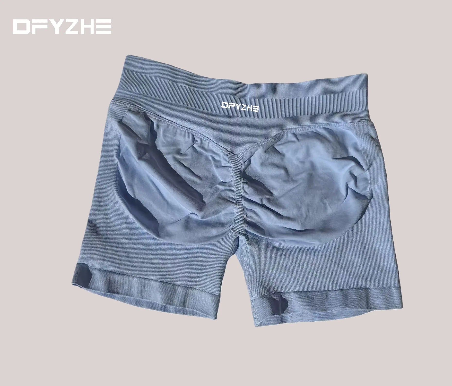 DFYZHE Women's Impact Shorts 4.5" – Seamless High Waist Ribbed Workout Shorts for Yoga Cycling & Fitness Tahsi Fashion House