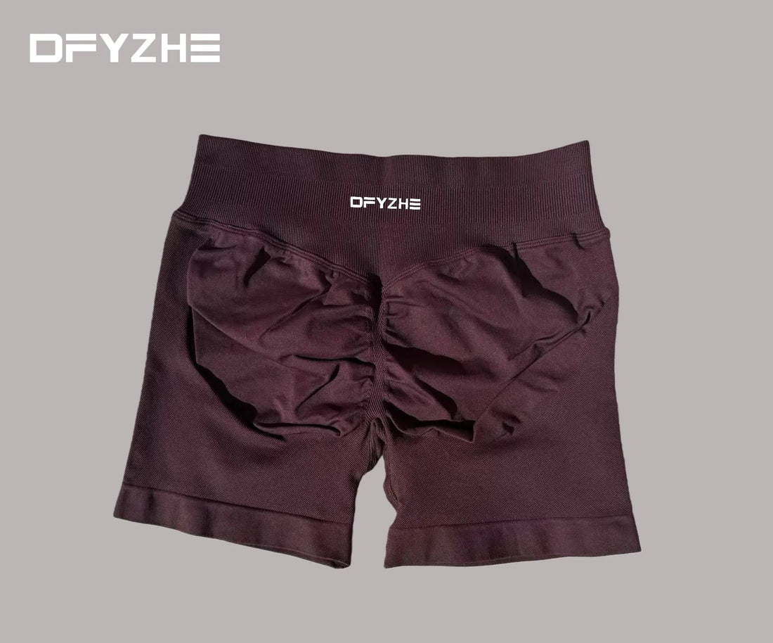 DFYZHE Women's Impact Shorts 4.5" – Seamless High Waist Ribbed Workout Shorts for Yoga Cycling & Fitness Tahsi Fashion House