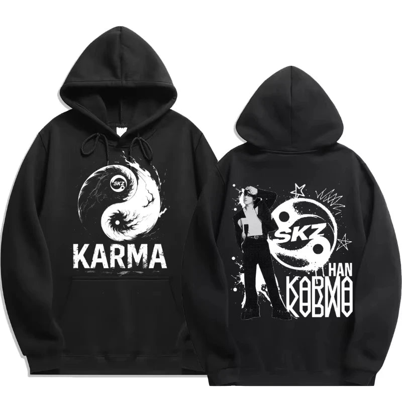 KPOP's fourth album KARMA printed men's hoodie FELIX HAN BANGCHAN CHANGBIN HYUNJIN LEE fashion hoodie