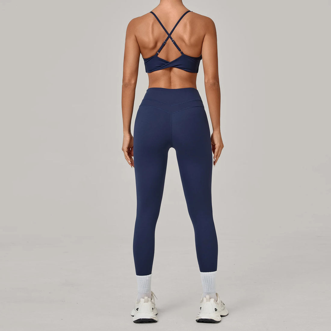 2PCS Adjustable Back Yoga Set Women Sportswear Workout Clothes Athletic Wear Gym Legging Fitness Twist Bra Sports Suit XP114 - ATFH