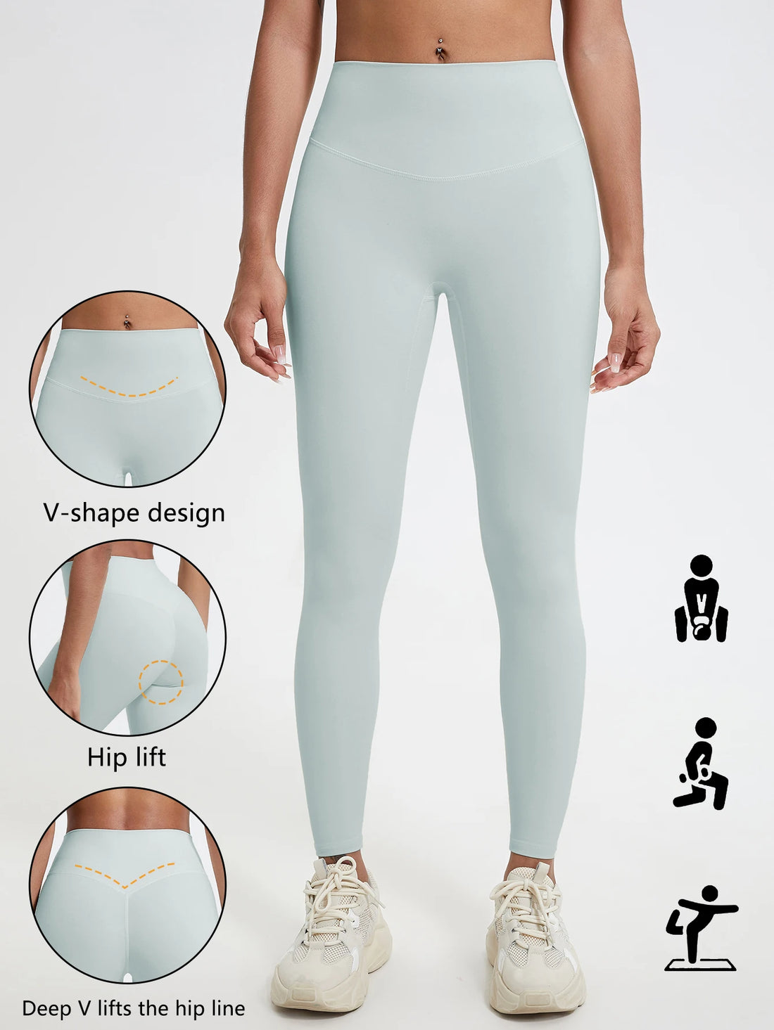 Hearuisavy Summer Super Soft Fabrics High Waist Leggings Gym Yoga Pants Running Workout Tights Push Up Sports Leggings Women - ATFH