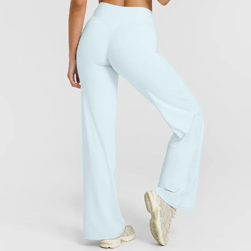 NCLAGEN Sport Trousers SoftMotion Straight-Leg Pants Women's High Waist Yoga Bottoms GYM Naked Feel Pilates Running - ATFH