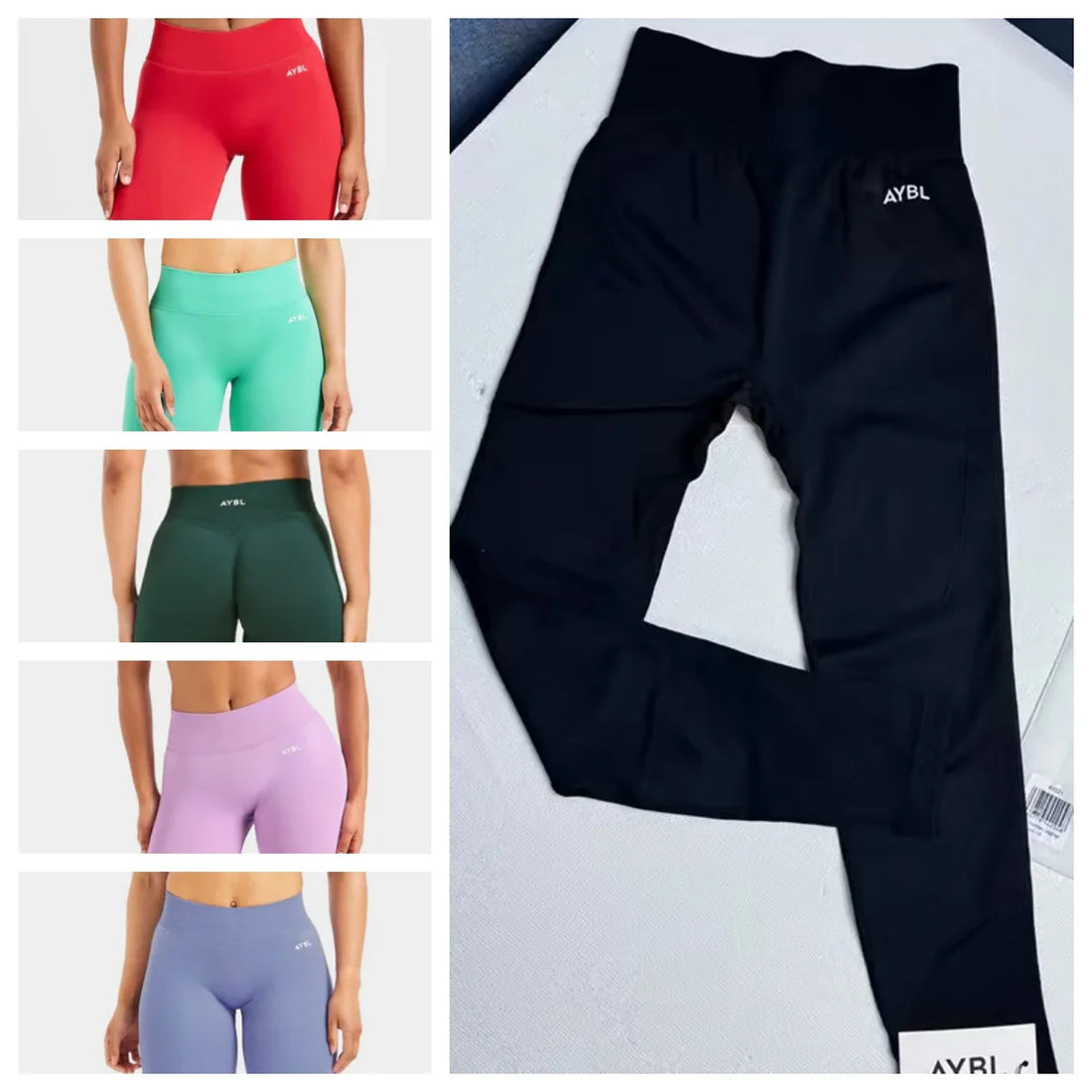 New Gym Yoga Leggings Women Seamless Yoga Pants High Waist Low Ribbed Band Fitness Leggings Fitness Sweat Wicking Workout Tights - ATFH