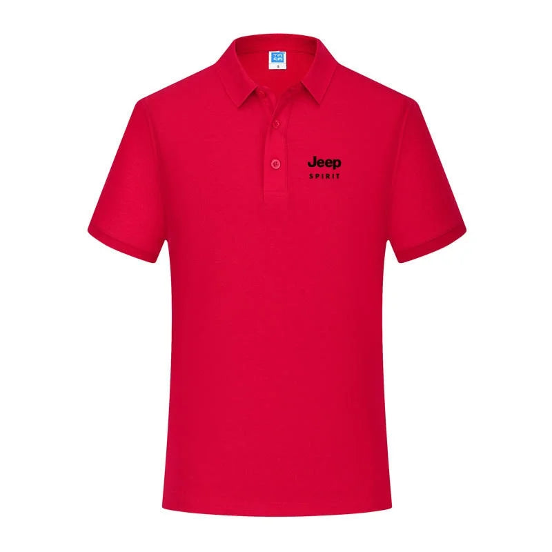 JEEP SPIRIT men's printed T-shirt summer cotton polo shirt casual sports collar short sleeved shirt