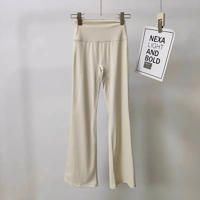 High-Waist Flared Yoga Leggings for Women High-End Wide-Leg Breathable Gym Casual Sports Bottoms ATFH