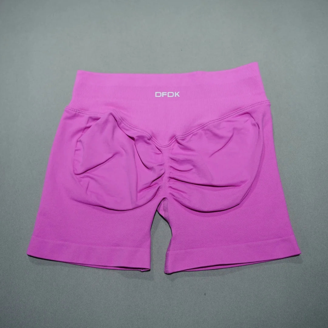 DFDK Women High Rise Scrunch Booty Shorts Seamless Push Up Shaping Squat Proof Anti Rolling Fitness Gym Athletic Running Yoga