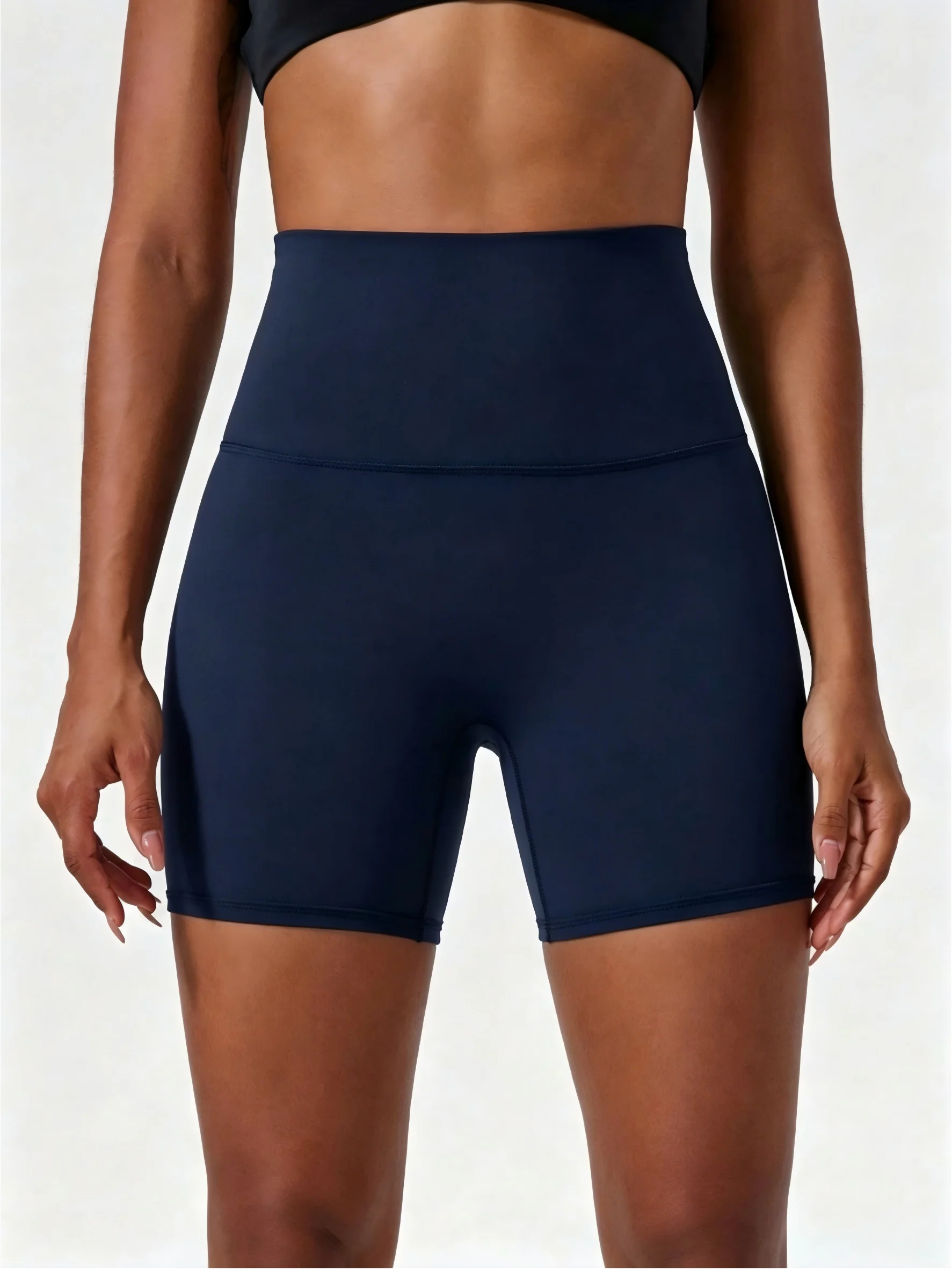 Women'S High-Waisted Stretchy Shorts - Slimming Summer Workout Shorts, Sexy Butt-Lifting Design, Casual and Versatile Style, Bla