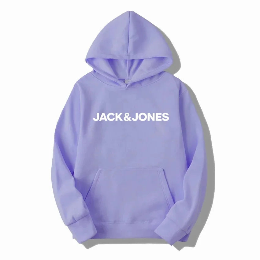Jack & Jones Men's and Women's Hooded Sweatshirts, Fashionable Loose and Casual, Comfortable Printed Sportswear, Streetwear - ATFH