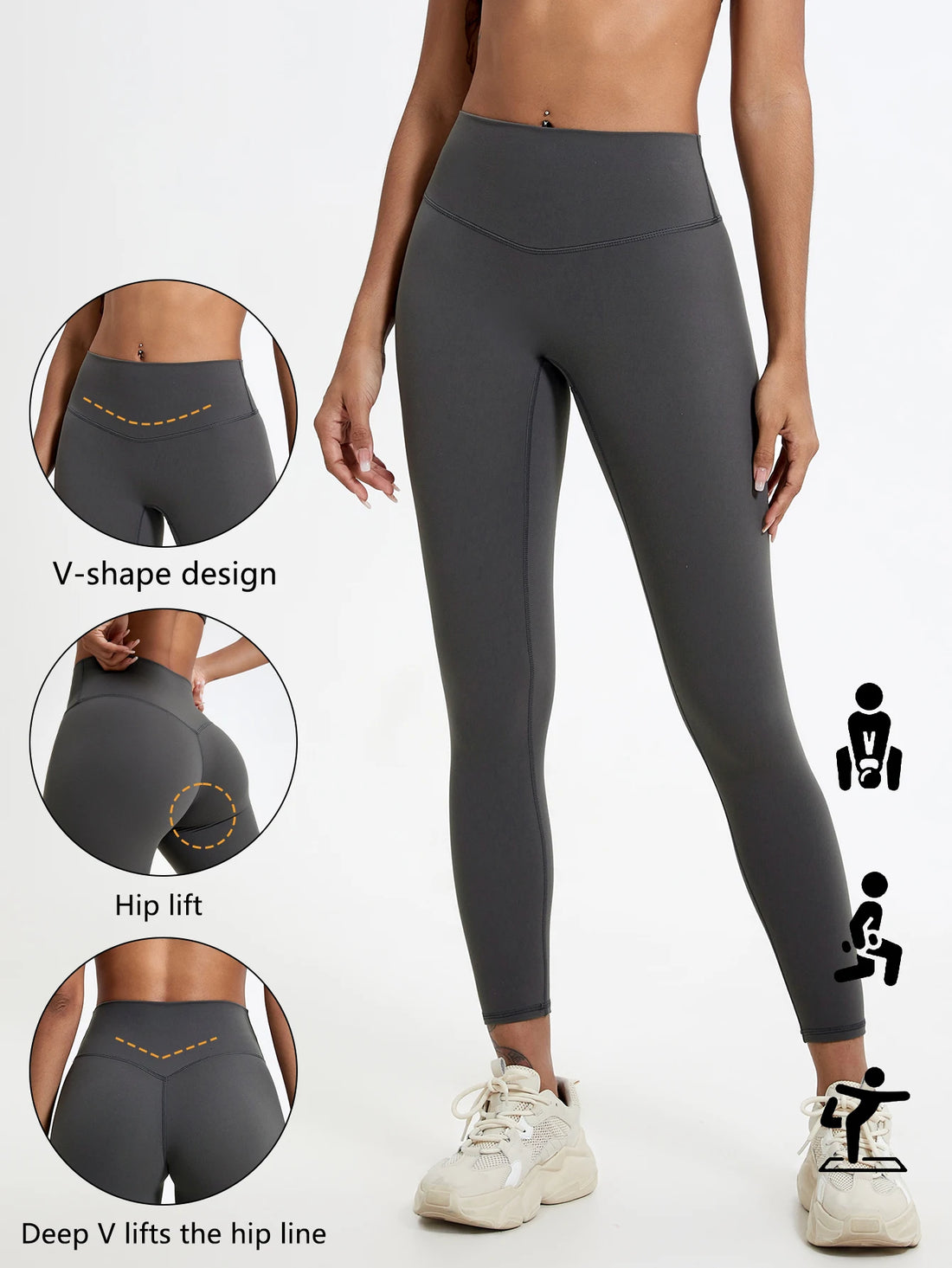 Hearuisavy Summer Super Soft Fabrics High Waist Leggings Gym Yoga Pants Running Workout Tights Push Up Sports Leggings Women - ATFH