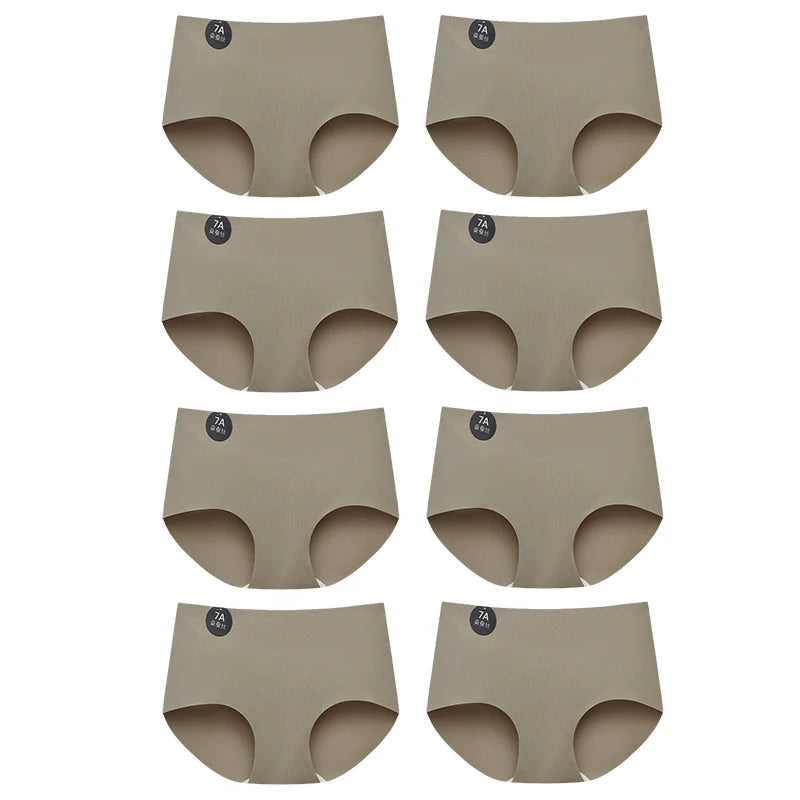 FallSweet 8PCS Seamless Mulberry Silk Panties for Women Ultra Thin High Elastic Invisible Briefs Soft Comfortable Lingerie M-2XL
