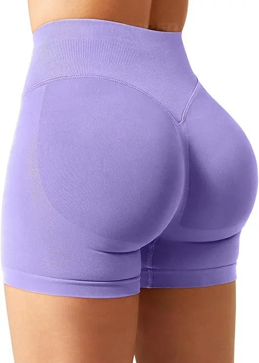 Gym Shorts Women Fitness Sports Biker Shorts 4.5" Low Waist Band Yoga Shorts Workout Tights Scrunch Butt Seamless Leggings Woman Tahsi Fashion House
