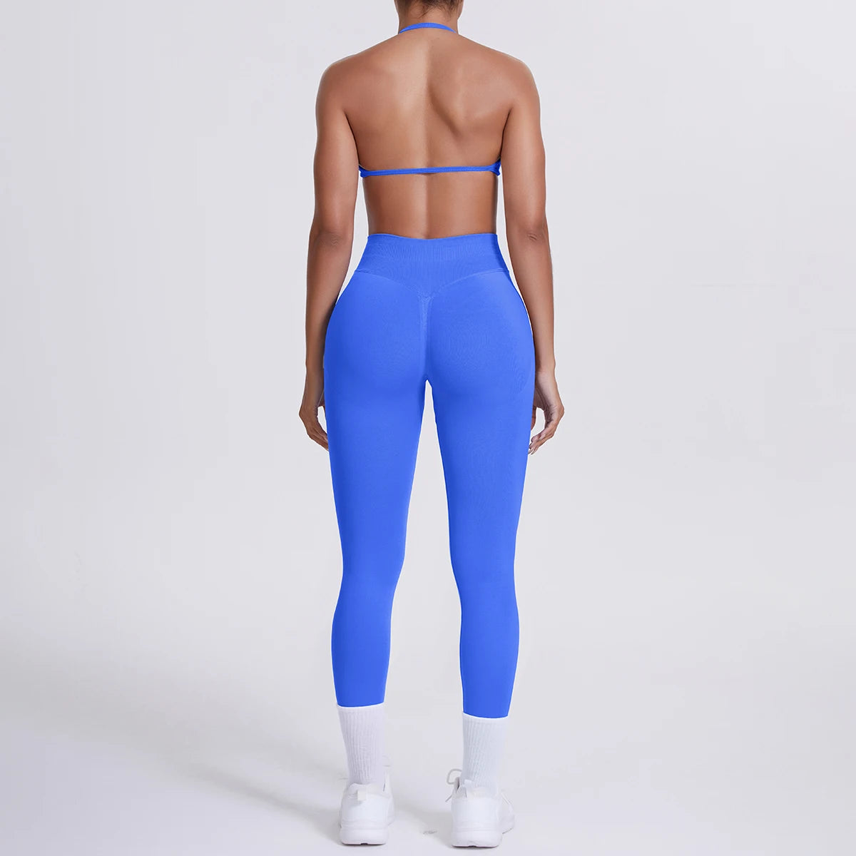Women 2pcs Patchwork Sport Yoga Suit Training Sleeveless Sport Gym Tops Tummy Control Slimming Booty Leggings Yoga Suit Sports - ATFH