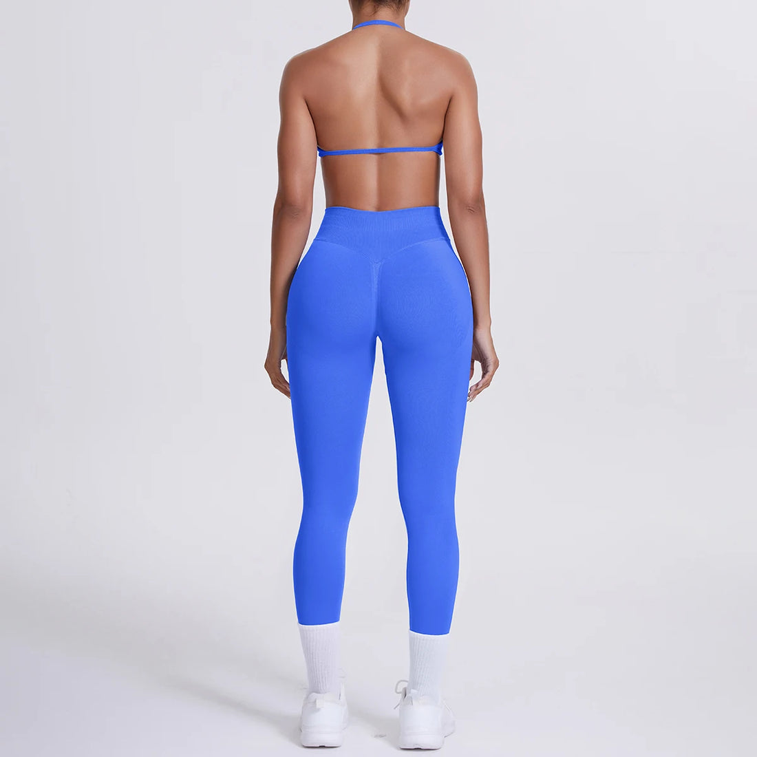 Women 2pcs Patchwork Sport Yoga Suit Training Sleeveless Sport Gym Tops Tummy Control Slimming Booty Leggings Yoga Suit Sports - ATFH