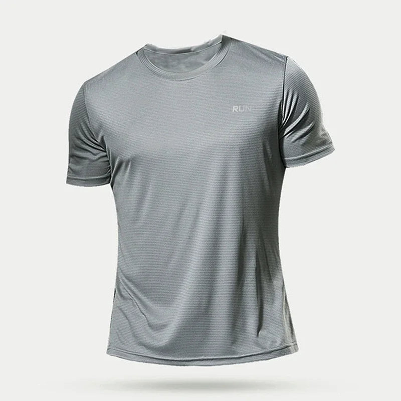 Men Fashion Soild t-Shirts Short Sleeve White Tops Tee Man Breathable Ice Silk Gym t Shirt Quick Dry Running Football Shirts 4XL
