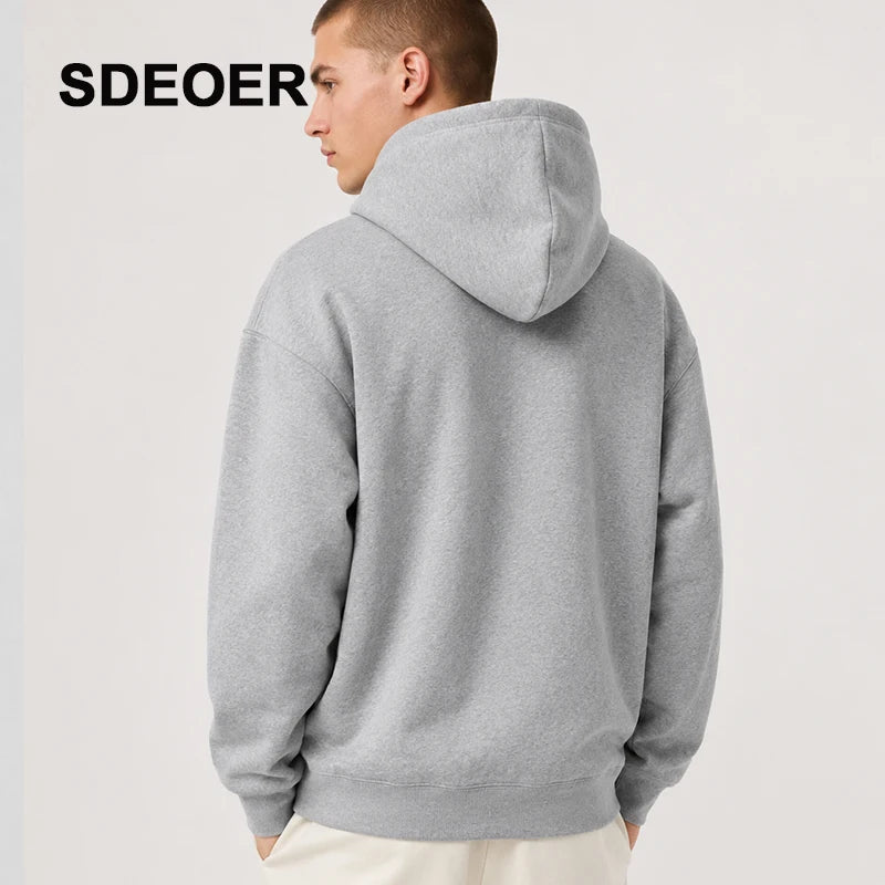 SDEOER Men's And Women's Solid Color Sweatshirts Hoodies European And American Loose Casual Hoodies American Running Sweatshirts