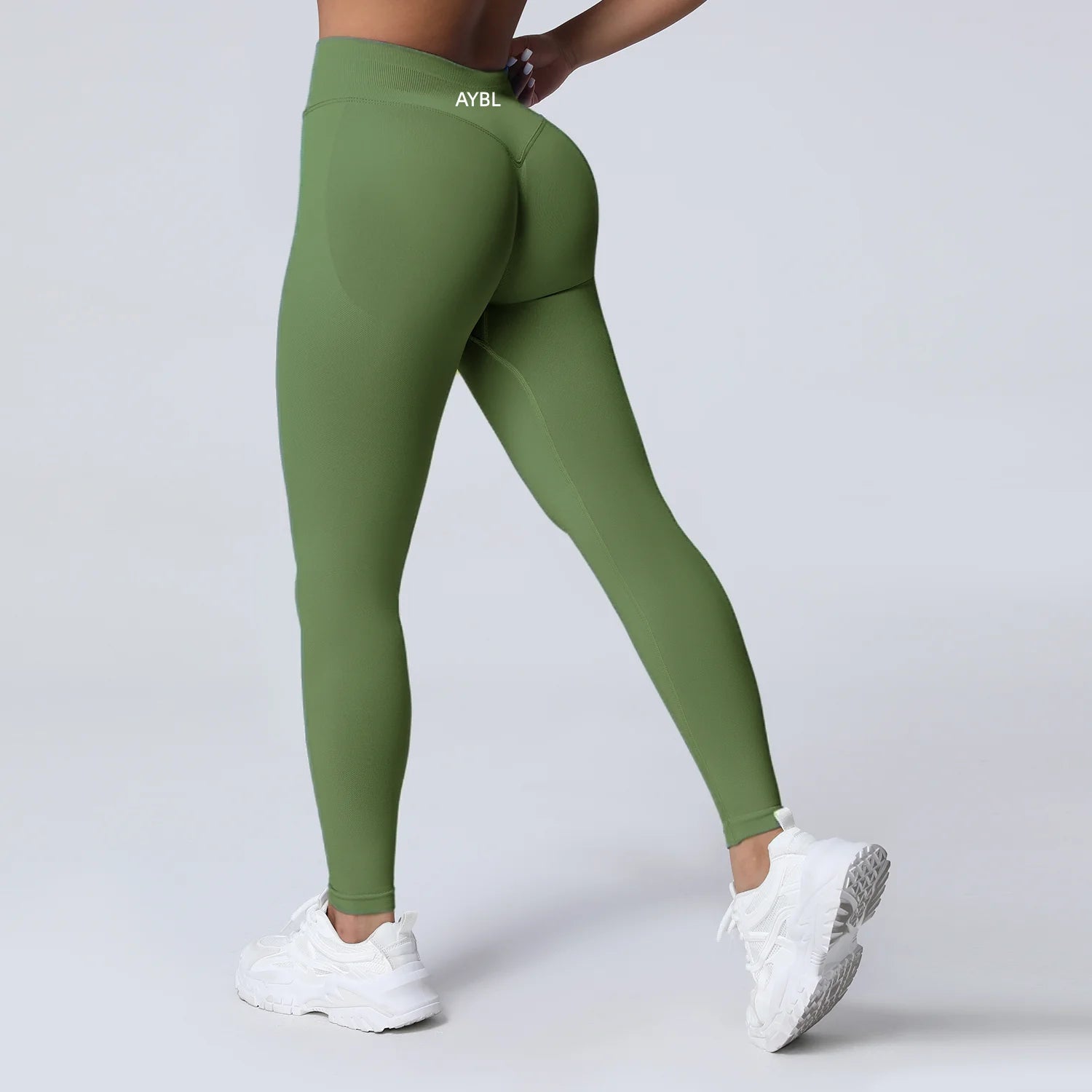 New Gym Yoga Leggings Women Seamless Yoga Pants High Waist Low Ribbed Band Fitness Leggings Fitness Sweat Wicking Workout Tights - ATFH