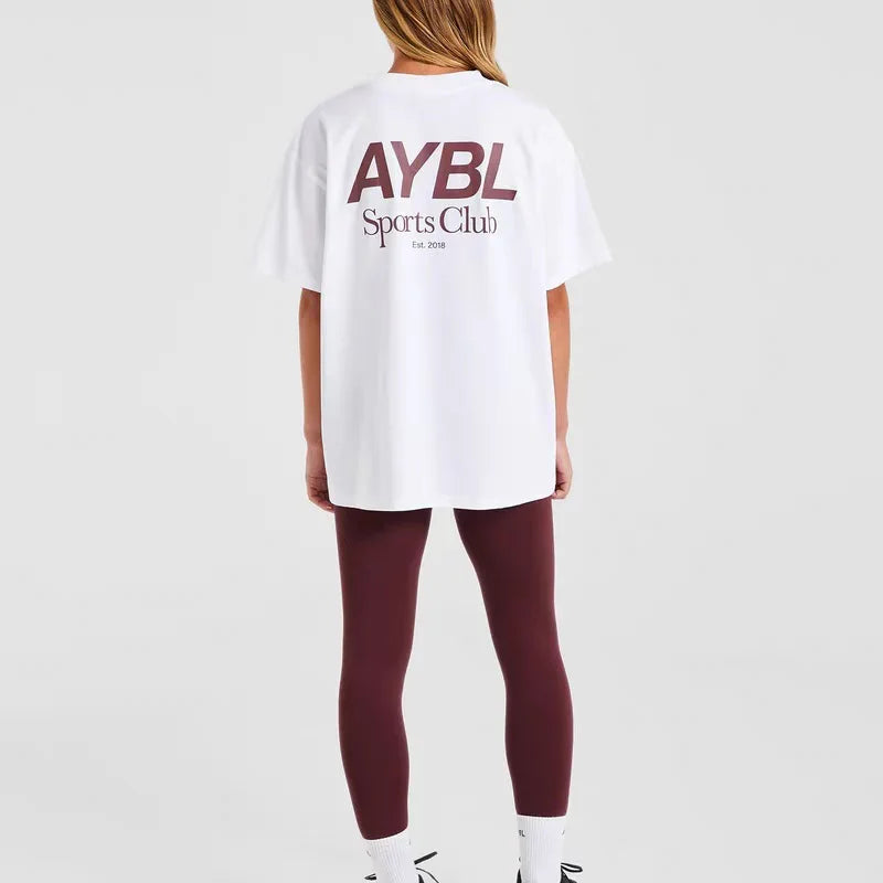 High Quality Women Men Fashion Letter Printing Sports Fitness Short Sleeved T-Shirt Crew Neck T Shirt Tops Unisex Tee Clothing - ATFH