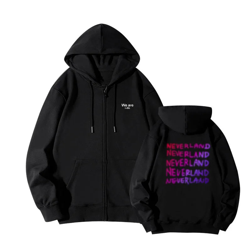 GIDLE Sweatshirt Y2k Fashion GIDLE Album "We Are I-dle" Print Hoodie Women Men Korean Autumn Ziper Coat Kpop Oversized Clothes - ATFH