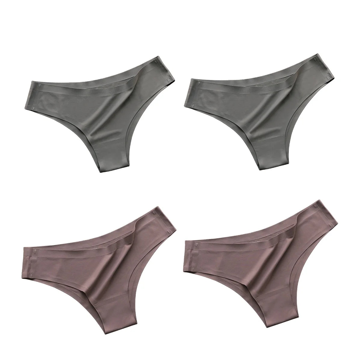 4Pcs/Set Women Ice Silk Panties Low Rise Briefs Soft Brazilian Panties Smooth Underwear Stretch Underpants Sexy Lingerie M-XL