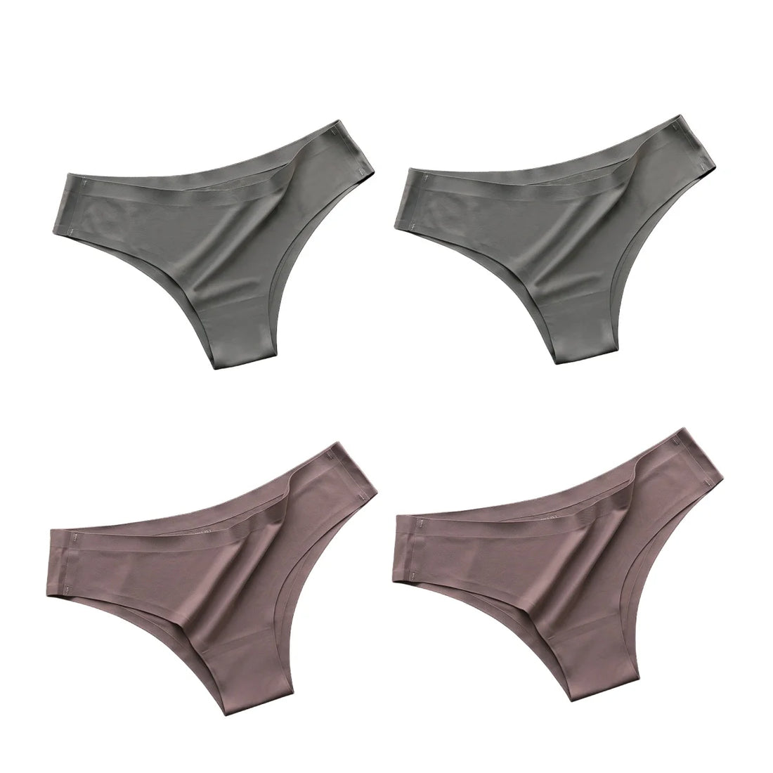 4Pcs/Set Women Ice Silk Panties Low Rise Briefs Soft Brazilian Panties Smooth Underwear Stretch Underpants Sexy Lingerie M-XL