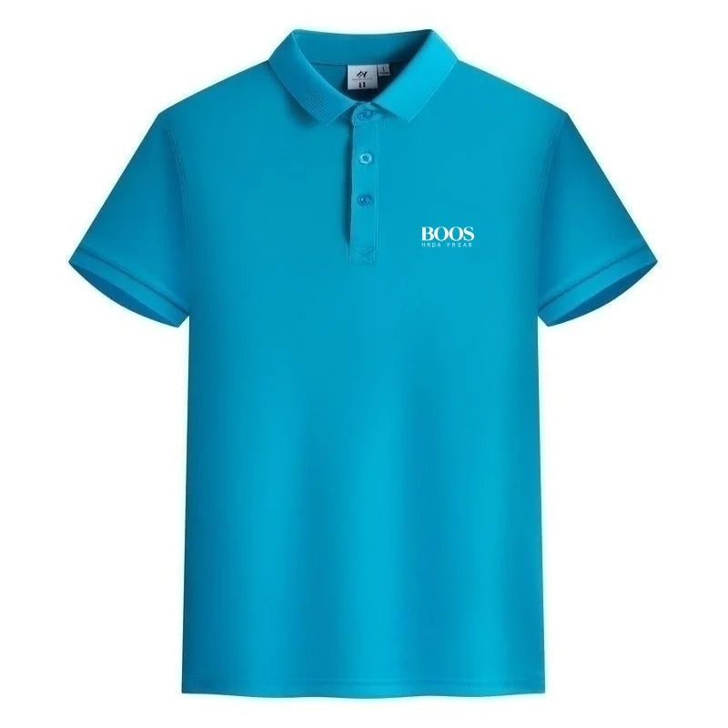 New men's high-quality short sleeved polo shirt, summer fashion, casual, comfortable, breathable and cool top
