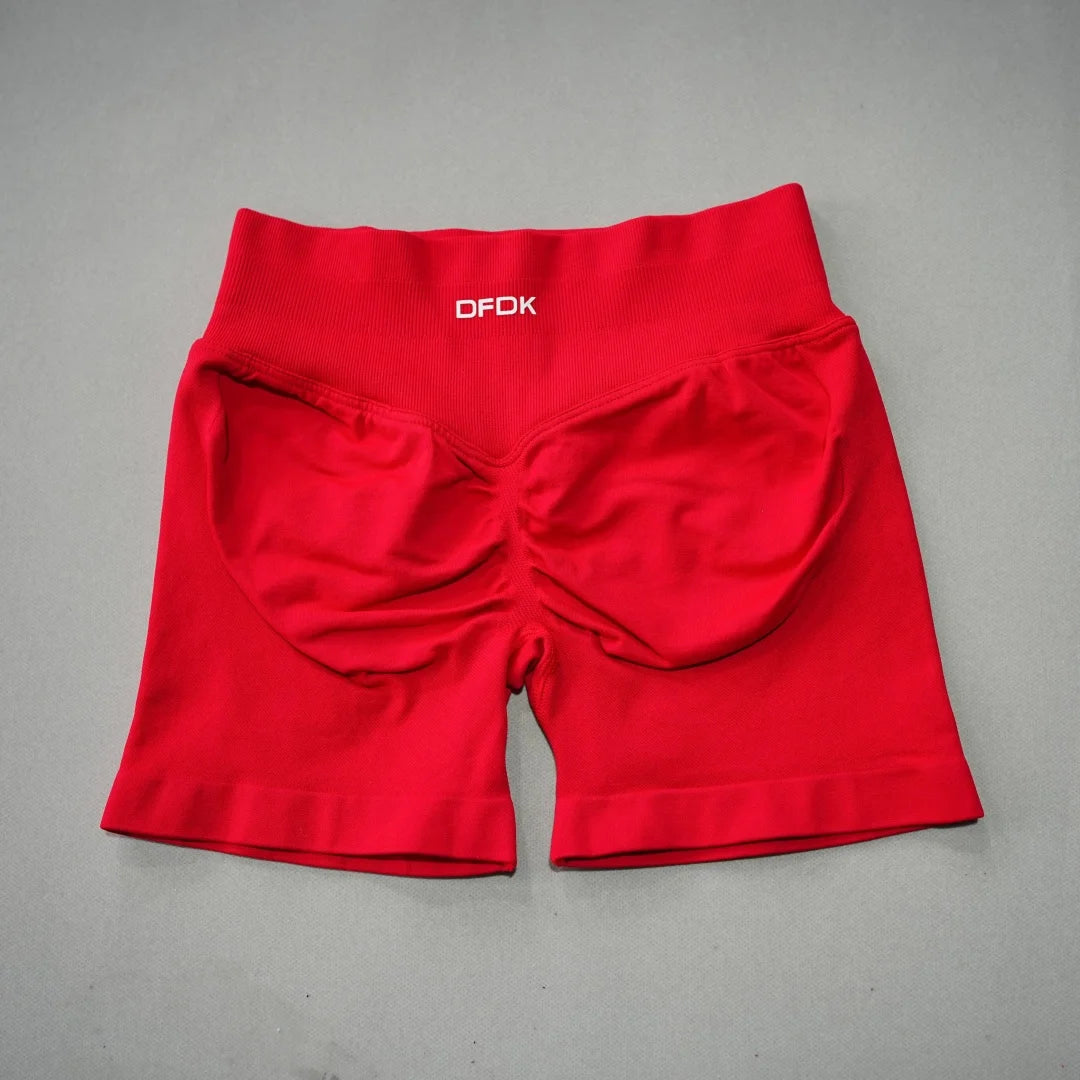 DFDK Women High Rise Scrunch Booty Shorts Seamless Push Up Shaping Squat Proof Anti Rolling Fitness Gym Athletic Running Yoga