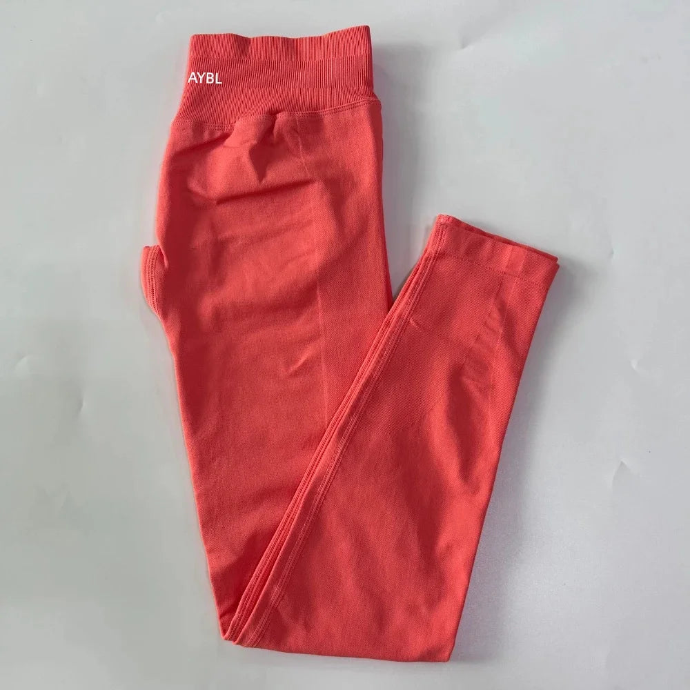 Yoga Leggings Women Seamless Sports Yoga Pants Low Ribbed Band Gym clothes Fitness Workout wear Scrunch Bum Tights Pants - ATFH