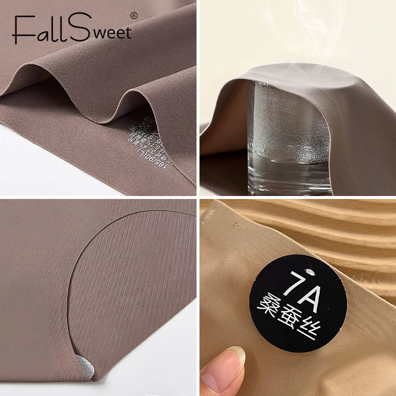 FallSweet 8PCS Seamless Mulberry Silk Panties for Women Ultra Thin High Elastic Invisible Briefs Soft Comfortable Lingerie M-2XL