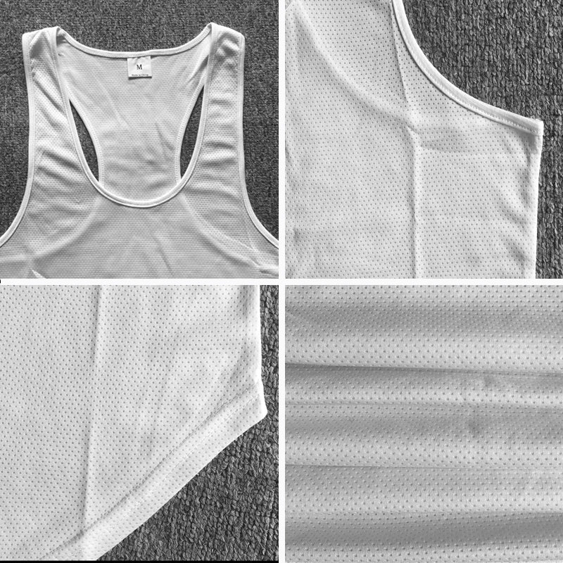 Summer Mesh Running Vests Mens Quick Dry Bodybuilding Stringer Tank Tops Fitness Sleeveless Shirts Gym Clothing Workout Singlets