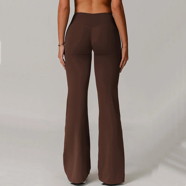 High Waist Wide Leg Pants Leggings Women Tights Fitness Bell-bottoms Yoga Elastic Leggings Push Up Gym Workout Flared Pants ATFH