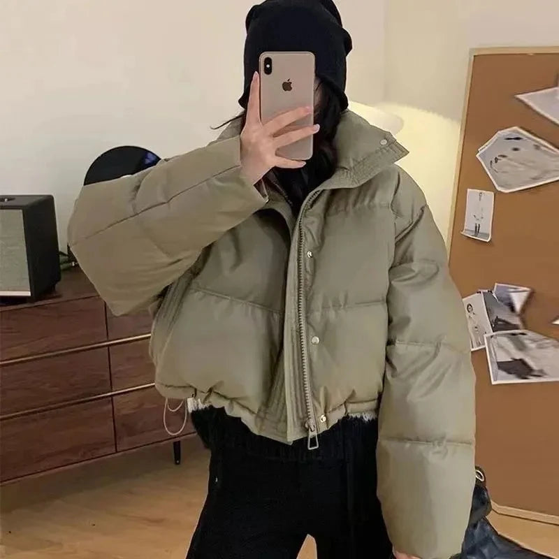 Women's Winter Oversize Jacket New Down Cotton Padded Coat Female Loose Casual Overcoat Female Fashion Short Parkas ATFH