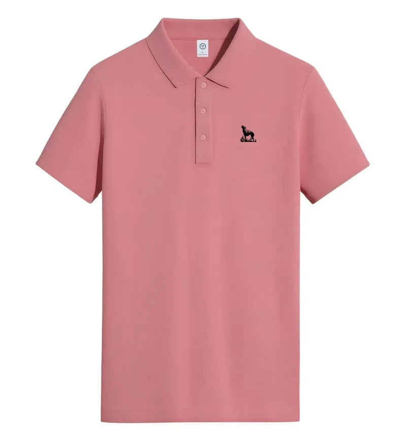 2026 summer new men's collar polo shirt printed short sleeved casual business fashion slim fit men's T-shirt top