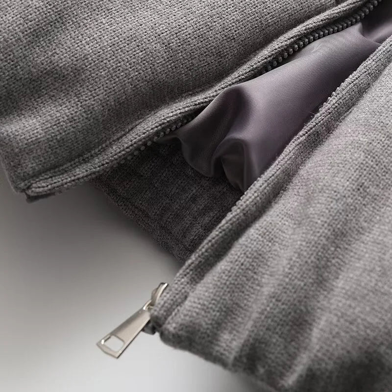 KEYANKETIAN Winter New Women's Stand up Collar Zipper Side Pocket Warm Knitted Cotton Jacket Breadms for Women coat ATFH