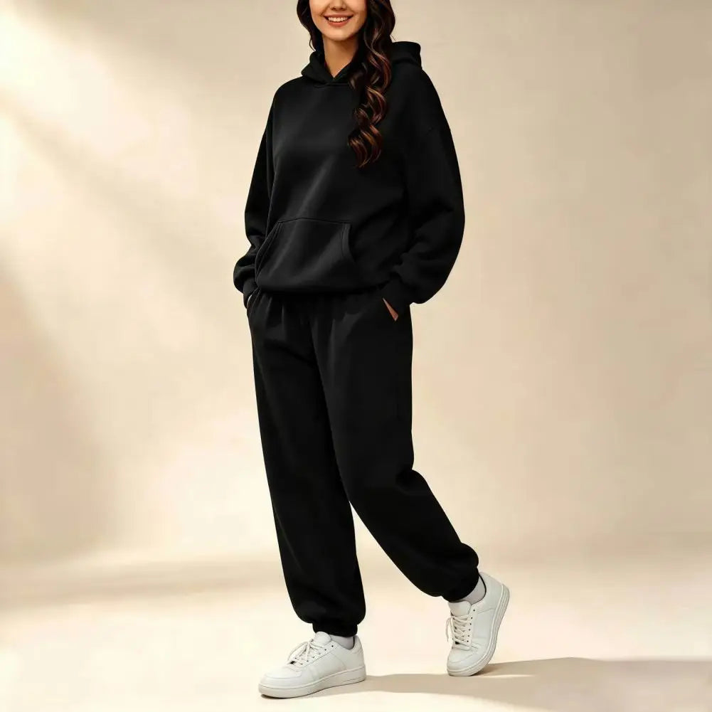 Women's Two Piece Tracksuit Set Long Sleeve Hoodie & High Waisted Joggers Sweatpants Sportswear Matching Outfit for Spring