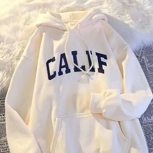 Men And Women Winter Sweatshirt Print Hooded Pullovers Korean Fashion Loose Casual Hoodies Fleece Pullover Women Clothing - ATFH