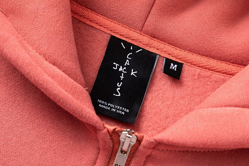 Cactus Jack Hoodies High-quality Casual Loose Skull Print Zipper Hooded Sweatshirt Jackets for Men Women Harajuku Streetwear - ATFH