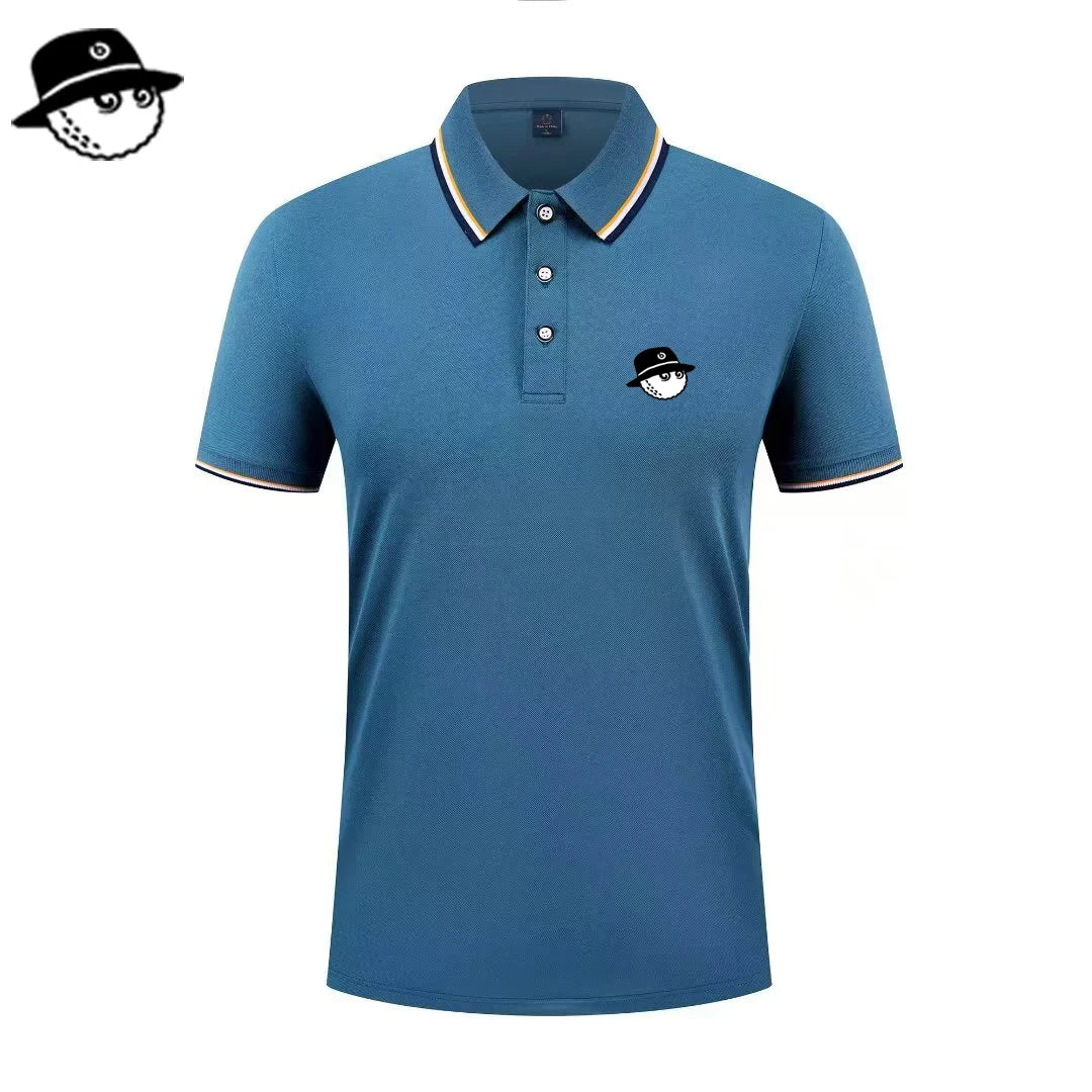 Men Summer Fashion Slim Fit Sport Short Sleeve 100% Polyester Polo Shirt Fake Pocket Decoration Casual Sport Golf Polo Shirt