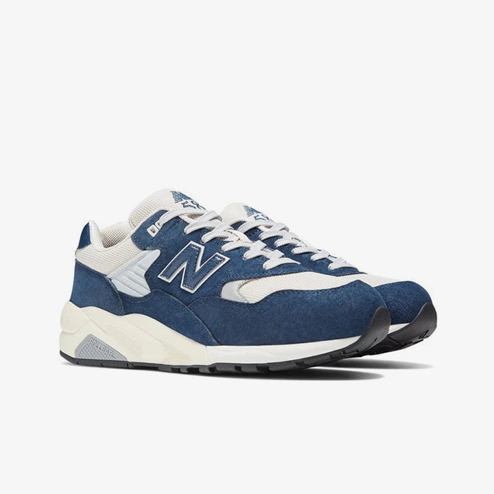 New Balance NB sneakers, navy suede with white accents, pair