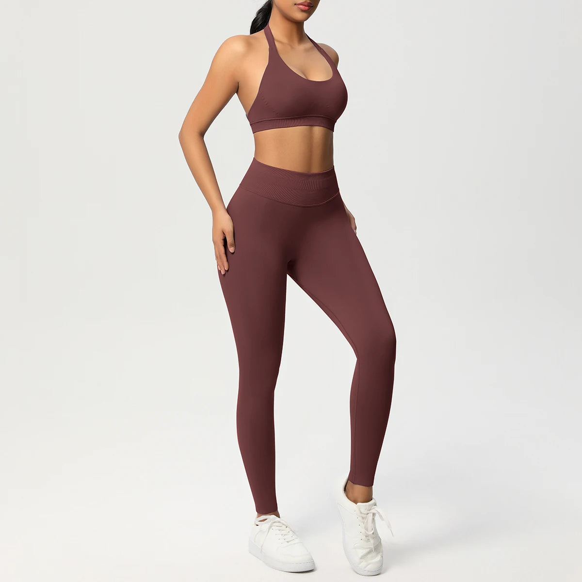 2 Piece Yoga Clothes Women's Tracksuit Athletic Wear Pilates Fitness Suit Gym Workout Push Up Clothes Sports Bra Leggings Suit - ATFH