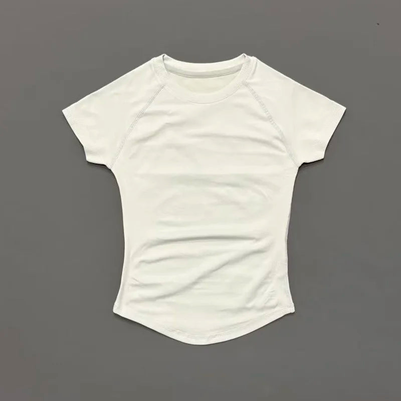 Yoga Tops Women Seamless Impact Short Sleeve Slim Fit Quick Dry Breathable Gym Fitness Workout Running Sports Athletic Tee - ATFH