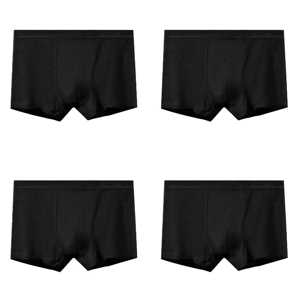4Pcs Mens Plus Size Underwear Cotton Boxers Briefs Man Breathable Underpants Teenagers Comfortable Solid Shorts Boxers Hombre